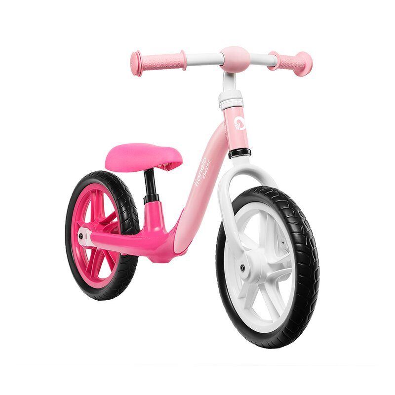 Bicicleta fara pedale, Lionelo, Alex, Usoara, Cu ghidon si sa reglabile, Greutate 3.3 Kg, Cu roti din spuma EVA, 12 inch, Bubblegum - gogobaby.ro