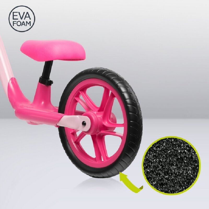 Bicicleta fara pedale, Lionelo, Alex, Usoara, Cu ghidon si sa reglabile, Greutate 3.3 Kg, Cu roti din spuma EVA, 12 inch, Bubblegum - gogobaby.ro