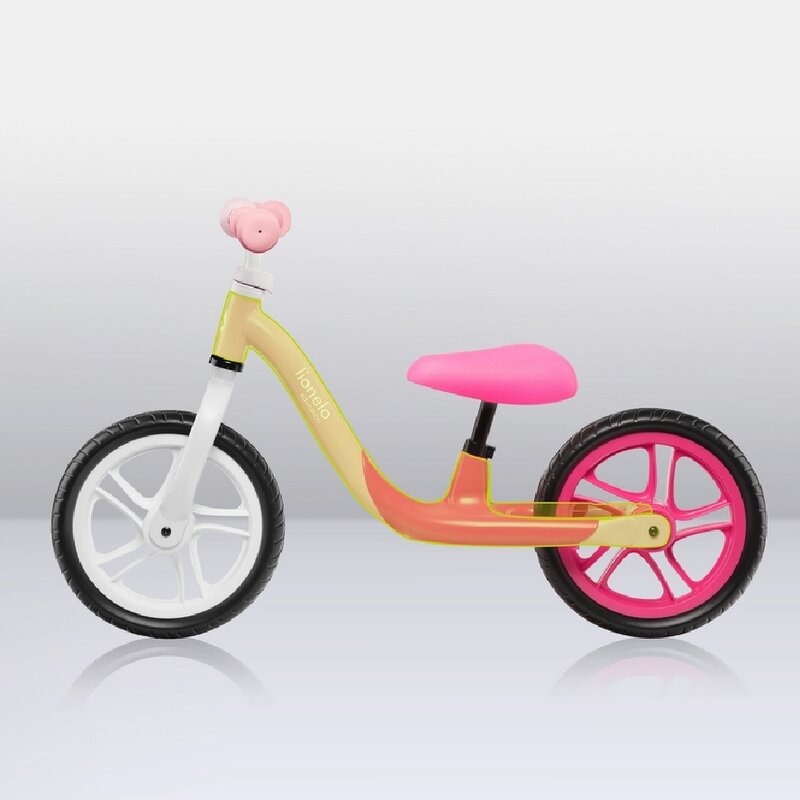 Bicicleta fara pedale, Lionelo, Alex, Usoara, Cu ghidon si sa reglabile, Greutate 3.3 Kg, Cu roti din spuma EVA, 12 inch, Bubblegum - gogobaby.ro
