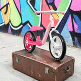 Bicicleta fara pedale, Lionelo, Alex, Usoara, Cu ghidon si sa reglabile, Greutate 3.3 Kg, Cu roti din spuma EVA, 12 inch, Bubblegum