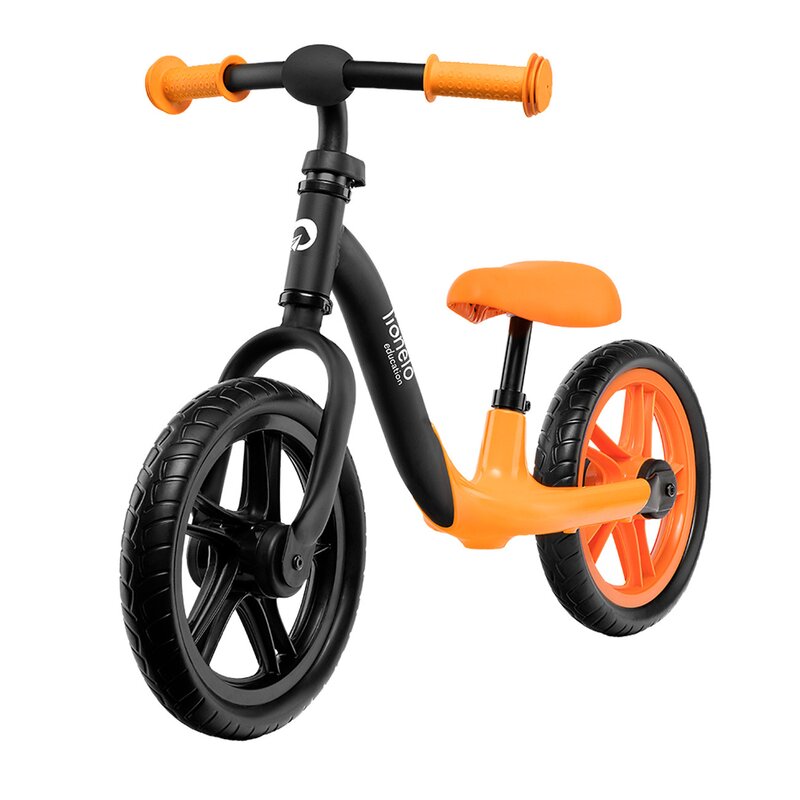 Bicicleta fara pedale, Lionelo, Alex, Usoara, Cu ghidon si sa reglabile, Greutate 3.3 Kg, Cu roti din spuma EVA, 12 inch, Orange - gogobaby.ro
