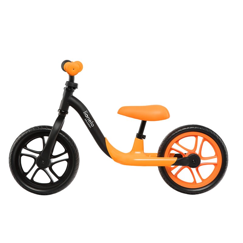 Bicicleta fara pedale, Lionelo, Alex, Usoara, Cu ghidon si sa reglabile, Greutate 3.3 Kg, Cu roti din spuma EVA, 12 inch, Orange - gogobaby.ro