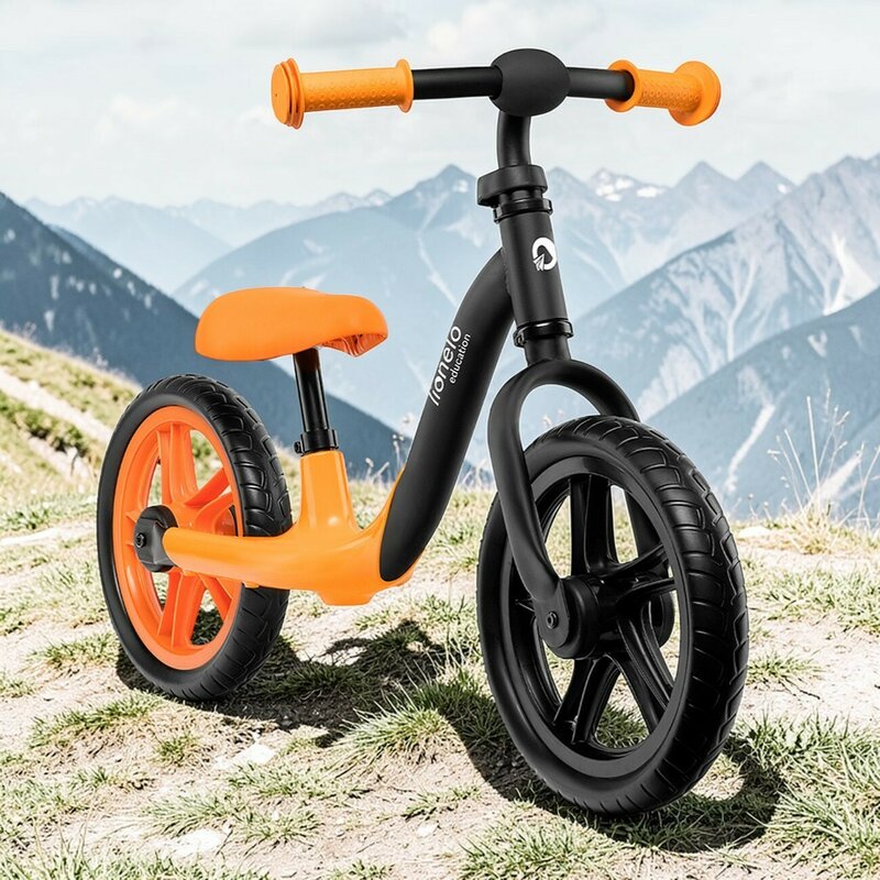 Bicicleta fara pedale, Lionelo, Alex, Usoara, Cu ghidon si sa reglabile, Greutate 3.3 Kg, Cu roti din spuma EVA, 12 inch, Orange