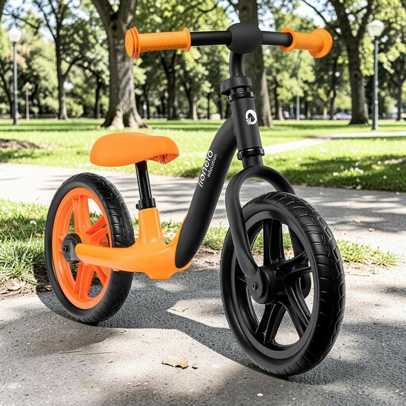 Bicicleta fara pedale, Lionelo, Alex, Usoara, Cu ghidon si sa reglabile, Greutate 3.3 Kg, Cu roti din spuma EVA, 12 inch, Orange
