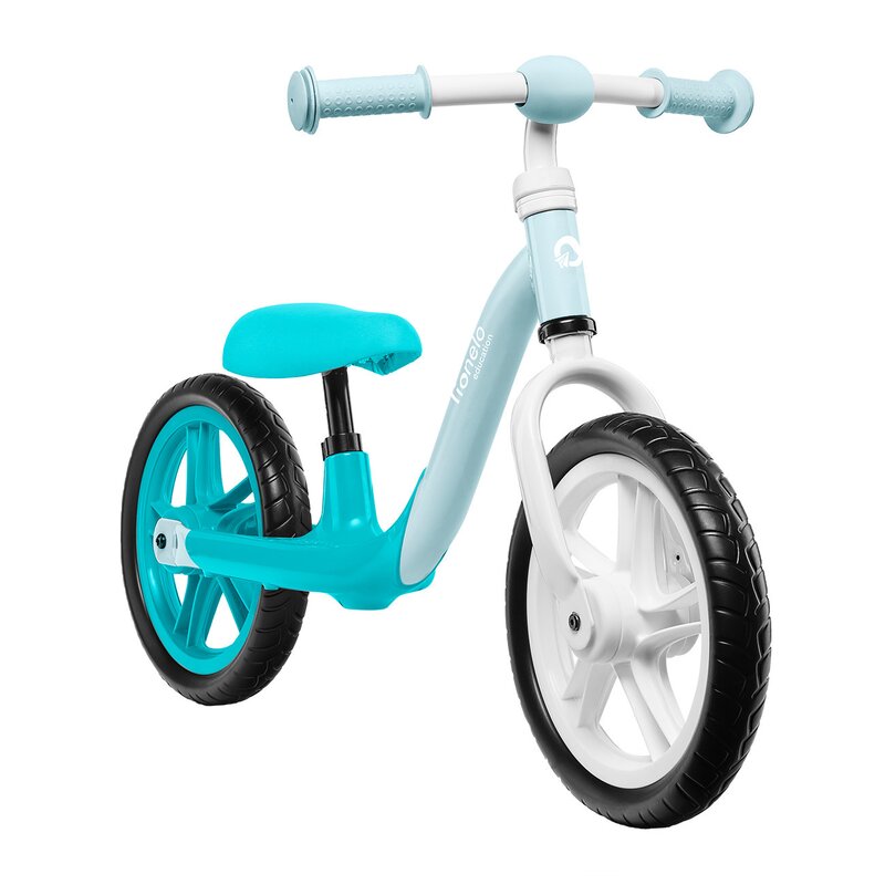 Bicicleta fara pedale, Lionelo, Alex, Usoara, Cu ghidon si sa reglabile, Greutate 3.3 Kg, Cu roti din spuma EVA, 12 inch, Turquoise - gogobaby.ro