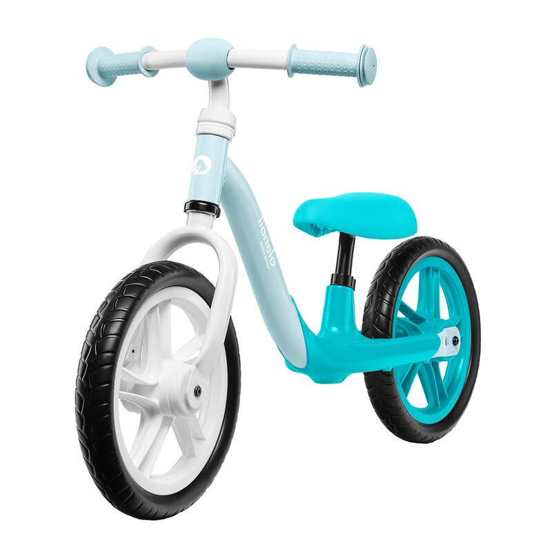 Bicicleta fara pedale, Lionelo, Alex, Usoara, Cu ghidon si sa reglabile, Greutate 3.3 Kg, Cu roti din spuma EVA, 12 inch, Turquoise - gogobaby.ro