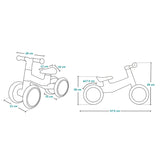 Bicicleta fara pedale, Lionelo, Villy, Cu 4 roti, Din spuma EVA si TPR, Stabila, Manere moi, antiderapante, 12- 36 luni, Sustine pana la 30 kg, Certificata EN 71-1:2014, EN 71-2:2011, EN 71-3:2019, Verde turcoaz