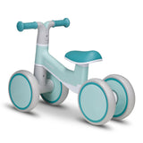 Bicicleta fara pedale, Lionelo, Villy, Cu 4 roti, Din spuma EVA si TPR, Stabila, Manere moi, antiderapante, 12- 36 luni, Sustine pana la 30 kg, Certificata EN 71-1:2014, EN 71-2:2011, EN 71-3:2019, Verde turcoaz