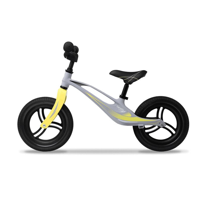 Bicicleta fara pedale, Lionelo, Bart Tour, Usoara, Cu cadru din magneziu, Cu ghidon si sa reglabile, Greutate 3.8 Kg, 12 inch, Conform cu standardul european de securitate EN71, Grey Stone - gogobaby.ro