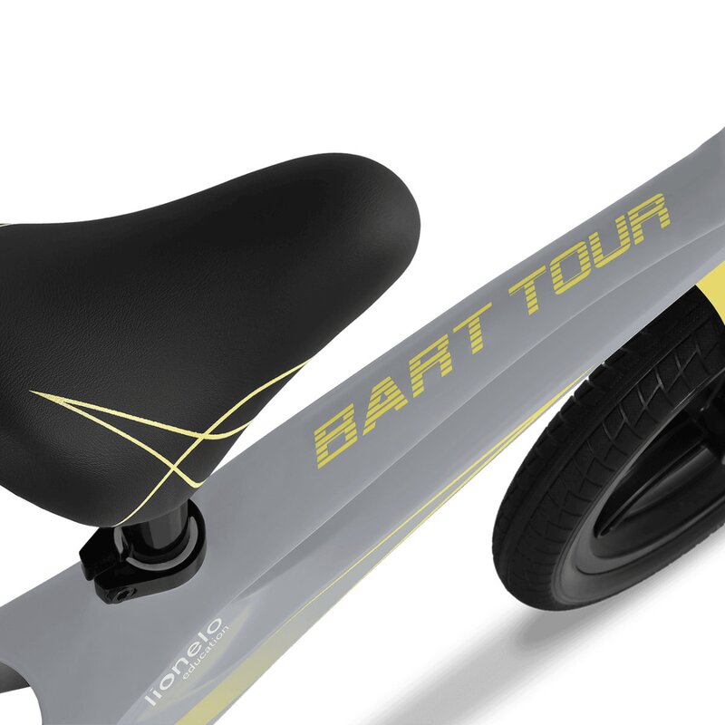 Bicicleta fara pedale, Lionelo, Bart Tour, Usoara, Cu cadru din magneziu, Cu ghidon si sa reglabile, Greutate 3.8 Kg, 12 inch, Conform cu standardul european de securitate EN71, Grey Stone - gogobaby.ro