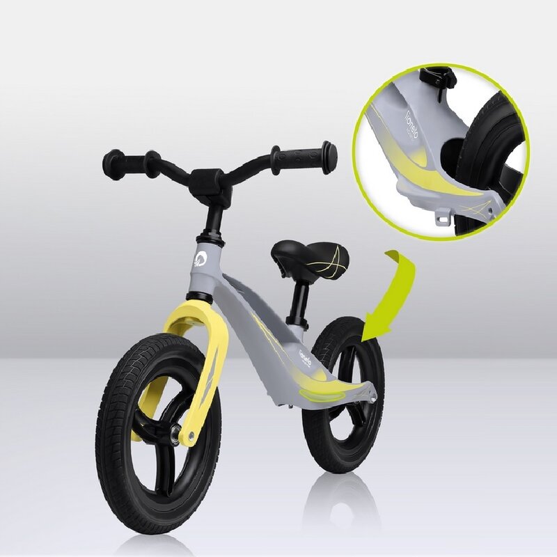 Bicicleta fara pedale, Lionelo, Bart Tour, Usoara, Cu cadru din magneziu, Cu ghidon si sa reglabile, Greutate 3.8 Kg, 12 inch, Conform cu standardul european de securitate EN71, Grey Stone - gogobaby.ro