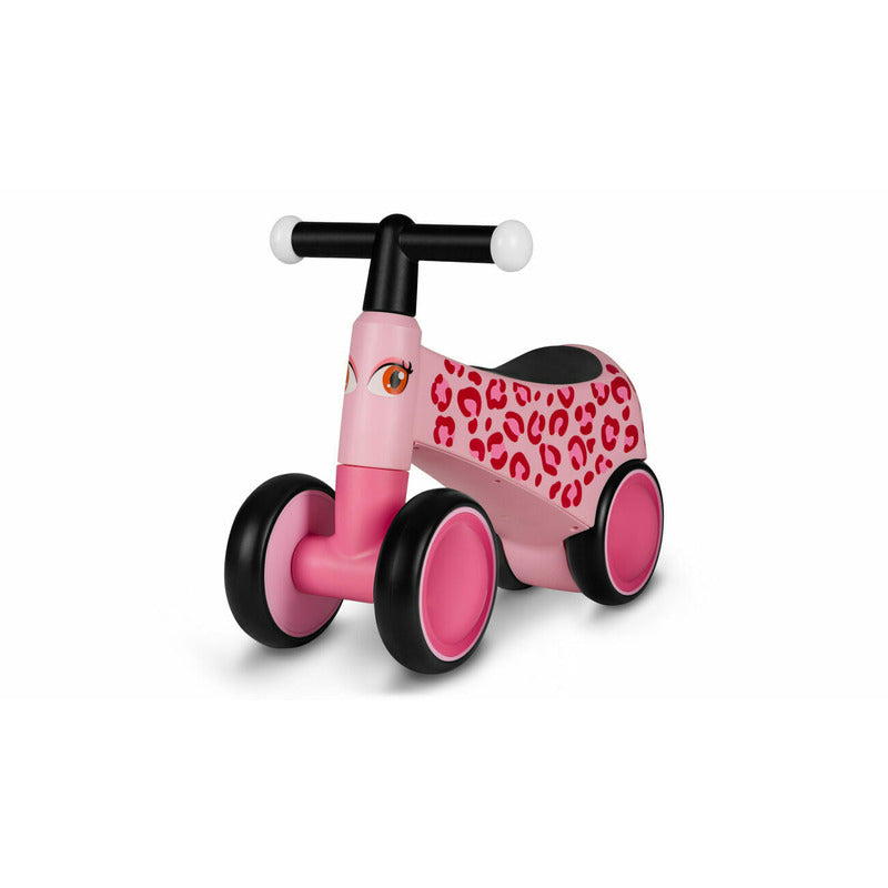 Bicicleta fara pedale, Lionelo, Sammy, Cu 4 roti, Din spuma EVA, Stabila, Manere moi, antiderapante, 12- 36 luni, Greutate maxima suportata 25 kg, Certificata EN 71-1:2014, EN 71-2:2011, EN 71-3:2019, Roz - gogobaby.ro
