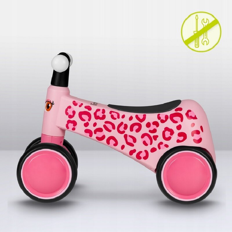 Bicicleta fara pedale, Lionelo, Sammy, Cu 4 roti, Din spuma EVA, Stabila, Manere moi, antiderapante, 12- 36 luni, Greutate maxima suportata 25 kg, Certificata EN 71-1:2014, EN 71-2:2011, EN 71-3:2019, Roz - gogobaby.ro