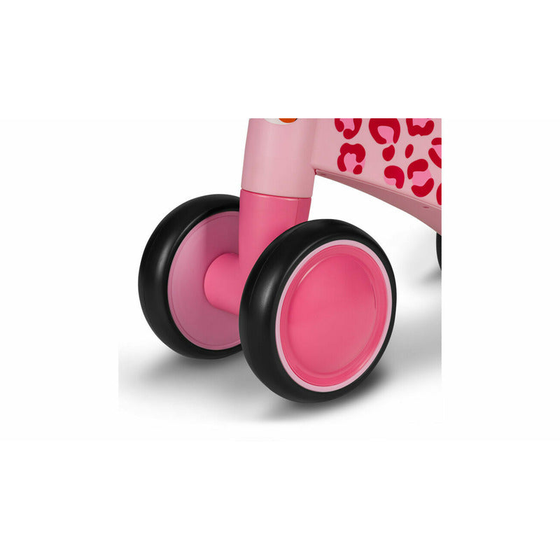 Bicicleta fara pedale, Lionelo, Sammy, Cu 4 roti, Din spuma EVA, Stabila, Manere moi, antiderapante, 12- 36 luni, Greutate maxima suportata 25 kg, Certificata EN 71-1:2014, EN 71-2:2011, EN 71-3:2019, Roz - gogobaby.ro