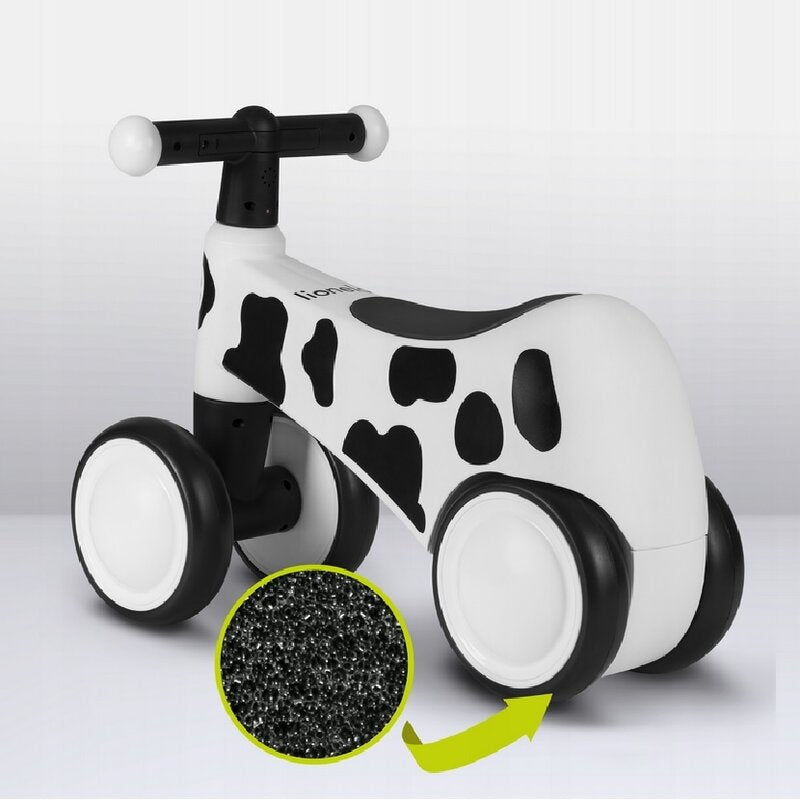 Bicicleta fara pedale, Lionelo, Sammy, Cu 4 roti, Din spuma EVA, Stabila, Manere moi, antiderapante, 12- 36 luni, Greutate maxima suportata 25 kg, Certificata EN 71-1:2014, EN 71-2:2011, EN 71-3:2019, Alb - gogobaby.ro