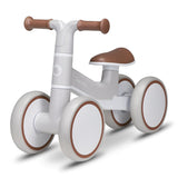 Bicicleta fara pedale, Lionelo, Villy, Cu 4 roti, Din spuma EVA si TPR, Stabila, Manere moi, antiderapante, 12- 36 luni, Sustine pana la 30 kg, Certificata EN 71-1:2014, EN 71-2:2011, EN 71-3:2019, Bej
