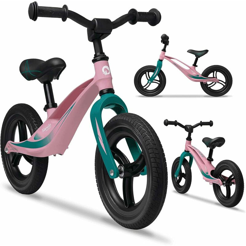 Bicicleta fara pedale, Lionelo, Bart Tour, Usoara, Cu cadru din magneziu, 3.3 Kg, 12 inch, Conform cu standardul european de securitate EN71, Pink Bubblegum