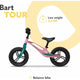 Bicicleta fara pedale, Lionelo, Bart Tour, Usoara, Cu cadru din magneziu, 3.3 Kg, 12 inch, Conform cu standardul european de securitate EN71, Pink Bubblegum