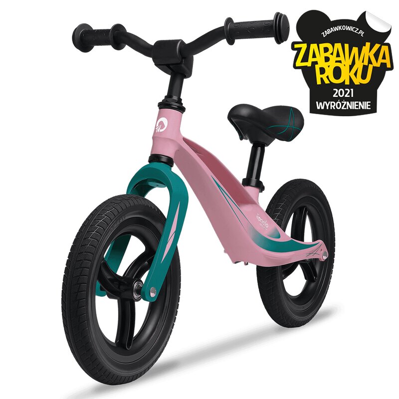 Bicicleta fara pedale, Lionelo, Bart Tour, Usoara, Cu cadru din magneziu, 3.3 Kg, 12 inch, Conform cu standardul european de securitate EN71, Pink Bubblegum - gogobaby.ro