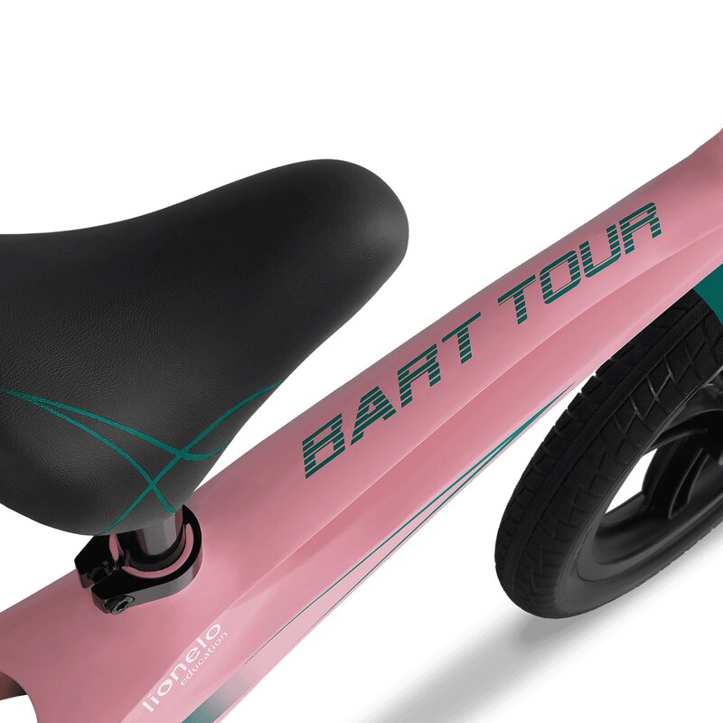 Bicicleta fara pedale, Lionelo, Bart Tour, Usoara, Cu cadru din magneziu, 3.3 Kg, 12 inch, Conform cu standardul european de securitate EN71, Pink Bubblegum