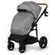 Carucior 2 in 1, Lionelo, Mari Tour, Cu landou individual si salteluta moale, Reversibil, Maner ajustabil, Plasa de tantari, Husa de picioare, Geanta parinti, 22 kg, Conform cu standardele europene de securitate EN1888 si EN1466, Gri