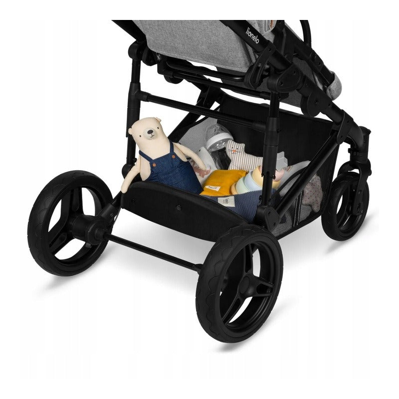 Carucior 2 in 1, Lionelo, Mari Tour, Cu landou individual si salteluta moale, Reversibil, Maner ajustabil, Plasa de tantari, Husa de picioare, Geanta parinti, 22 kg, Conform cu standardele europene de securitate EN1888 si EN1466, Gri - gogobaby.ro