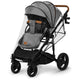 Carucior 2 in 1, Lionelo, Mari Tour, Cu landou individual si salteluta moale, Reversibil, Maner ajustabil, Plasa de tantari, Husa de picioare, Geanta parinti, 22 kg, Conform cu standardele europene de securitate EN1888 si EN1466, Gri