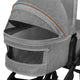 Carucior 2 in 1, Lionelo, Mari Tour, Cu landou individual si salteluta moale, Reversibil, Maner ajustabil, Plasa de tantari, Husa de picioare, Geanta parinti, 22 kg, Conform cu standardele europene de securitate EN1888 si EN1466, Gri