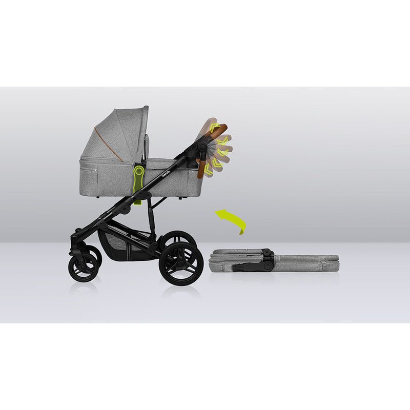 Carucior 2 in 1, Lionelo, Mari Tour, Cu landou individual si salteluta moale, Reversibil, Maner ajustabil, Plasa de tantari, Husa de picioare, Geanta parinti, 22 kg, Conform cu standardele europene de securitate EN1888 si EN1466, Gri - gogobaby.ro
