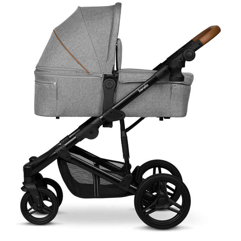 Carucior 2 in 1, Lionelo, Mari Tour, Cu landou individual si salteluta moale, Reversibil, Maner ajustabil, Plasa de tantari, Husa de picioare, Geanta parinti, 22 kg, Conform cu standardele europene de securitate EN1888 si EN1466, Gri - gogobaby.ro
