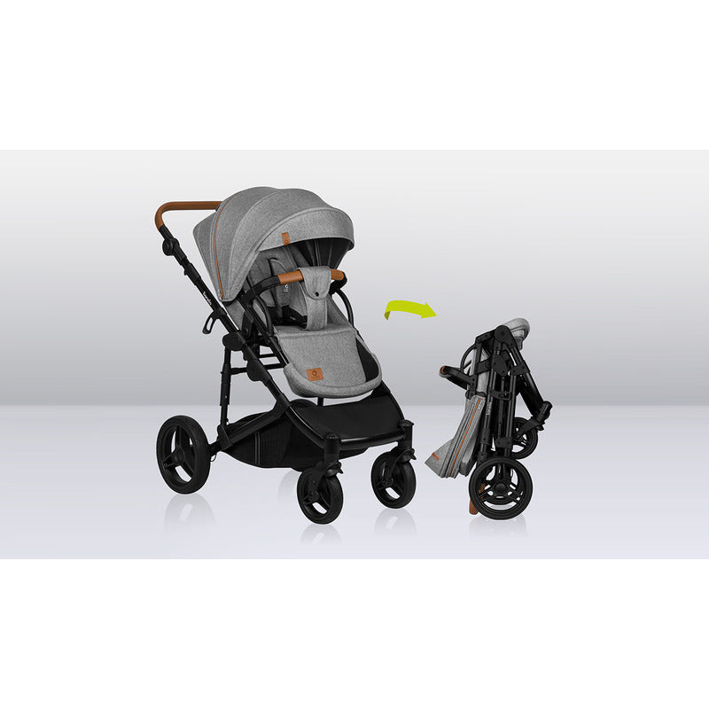 Carucior 2 in 1, Lionelo, Mari Tour, Cu landou individual si salteluta moale, Reversibil, Maner ajustabil, Plasa de tantari, Husa de picioare, Geanta parinti, 22 kg, Conform cu standardele europene de securitate EN1888 si EN1466, Gri - gogobaby.ro