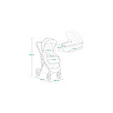 Carucior 2 in 1, Lionelo, Amber, Cadru aluminiu, Cu landou intarit si salteluta moale, Reversibil, Maner ajustabil, Huse pentru picioare, ploaie, Plasa de tantari, Geanta parinti, Pana la 22 kg, EN1888-1, EN1888-2, EN1466, Negru