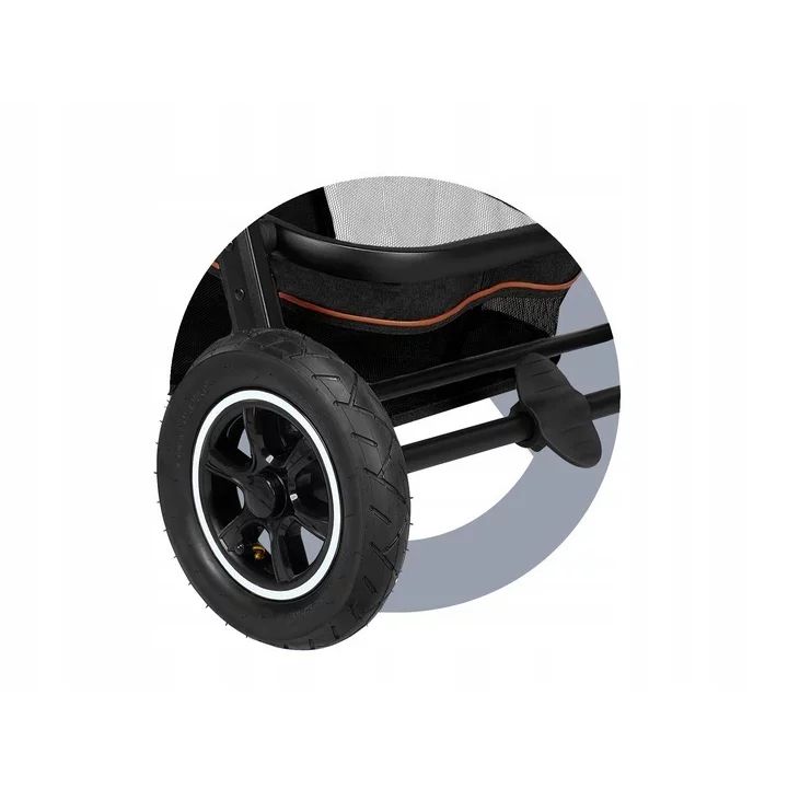 Carucior 2 in 1, Lionelo, Amber, Cadru aluminiu, Cu landou intarit si salteluta moale, Reversibil, Maner ajustabil, Huse pentru picioare, ploaie, Plasa de tantari, Geanta parinti, Pana la 22 kg, EN1888-1, EN1888-2, EN1466, Negru