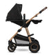 Carucior 2 in 1, Lionelo, Amber, Cadru aluminiu, Cu landou intarit si salteluta moale, Reversibil, Maner ajustabil, Huse pentru picioare, ploaie, Plasa de tantari, Geanta parinti, Pana la 22 kg, EN1888-1, EN1888-2, EN1466, Negru