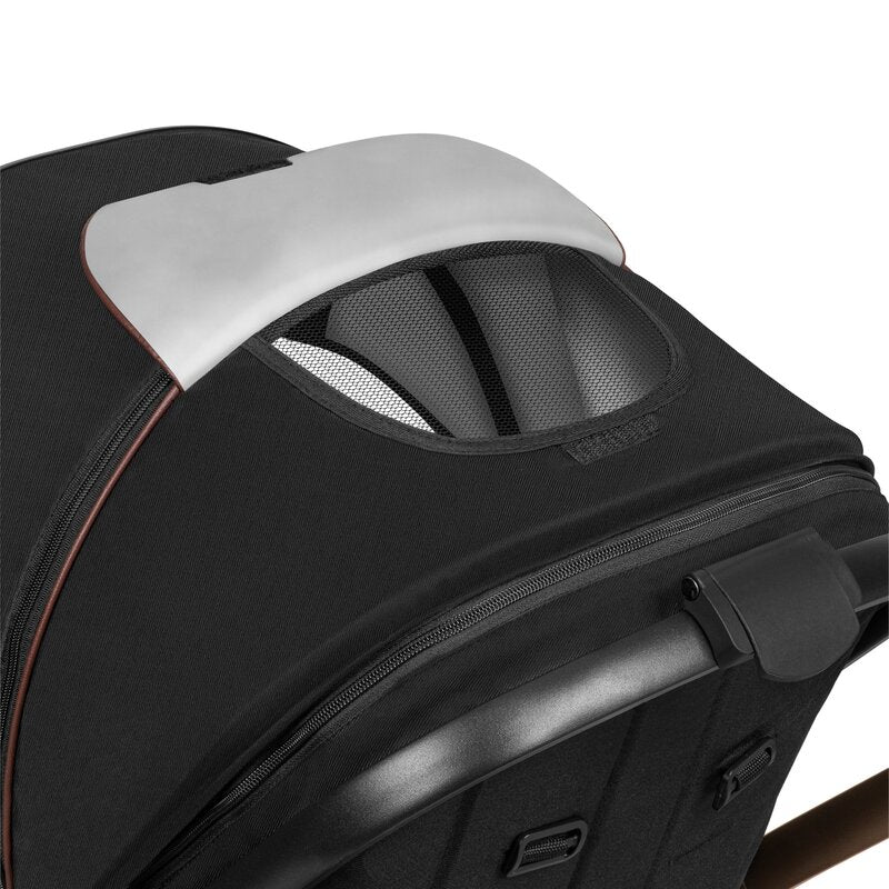 Carucior 2 in 1, Lionelo, Amber, Cadru aluminiu, Cu landou intarit si salteluta moale, Reversibil, Maner ajustabil, Huse pentru picioare, ploaie, Plasa de tantari, Geanta parinti, Pana la 22 kg, EN1888-1, EN1888-2, EN1466, Negru - gogobaby.ro