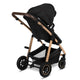 Carucior 3 in 1, Lionelo, Amber, Cadru aluminiu, Cu landou intarit si salteluta moale, Cu scoica auto testata ADAC, Reversibil, Cu accesorii, Geanta parinti, Pana la 22 kg, EN1888-1 EN1888-2 EN1466 ECE R129, Negru onyx
