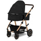 Carucior 3 in 1, Lionelo, Amber, Cadru aluminiu, Cu landou intarit si salteluta moale, Cu scoica auto testata ADAC, Reversibil, Cu accesorii, Geanta parinti, Pana la 22 kg, EN1888-1 EN1888-2 EN1466 ECE R129, Negru onyx