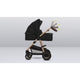 Carucior 3 in 1, Lionelo, Amber, Cadru aluminiu, Cu landou intarit si salteluta moale, Cu scoica auto testata ADAC, Reversibil, Cu accesorii, Geanta parinti, Pana la 22 kg, EN1888-1 EN1888-2 EN1466 ECE R129, Negru onyx