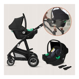 Carucior 3 in 1, Lionelo, Bianka, Transformabil, Cadru aluminiu, Cu landou si salteluta moale, Cu scoica auto, Cu multiple accesorii, Sustine 22 kg, 0 luni+, EN1466:2014+AC:2015, EN1888, Gri