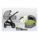 Carucior 3 in 1, Lionelo, Bianka, Transformabil, Cadru aluminiu, Cu landou si salteluta moale, Cu scoica auto testata ADAC, Cu multiple accesorii, Sustine 22 kg, 0 luni+, EN1466:2014+AC:2015, EN1888, Gri