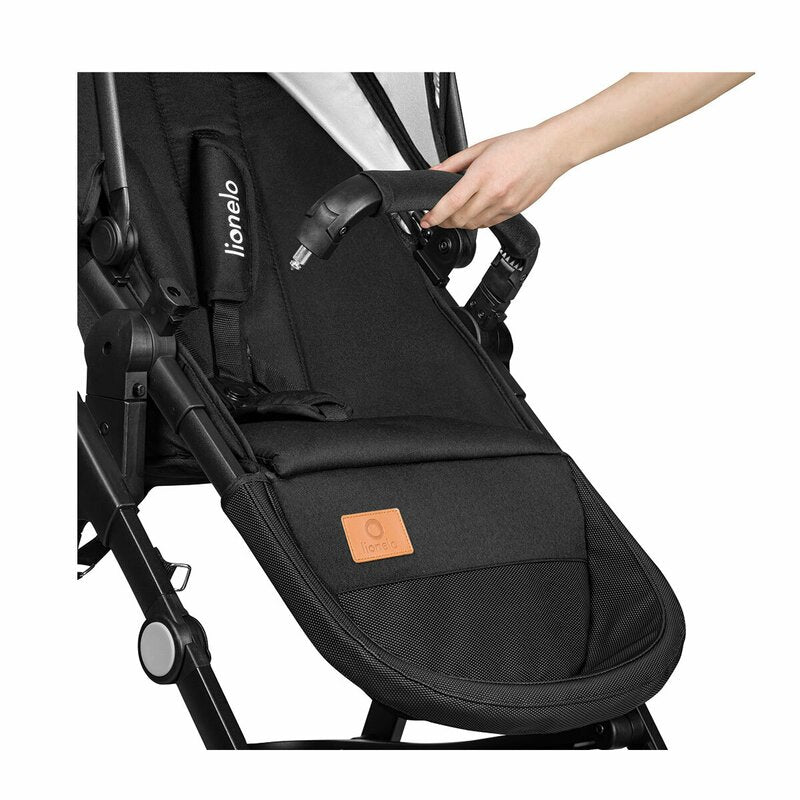 Carucior 3 in 1, Lionelo, Bianka, Transformabil, Cadru aluminiu, Cu landou si salteluta moale, Cu scoica auto testata ADAC, Cu multiple accesorii, Sustine 22 kg, 0 luni+, EN1466:2014+AC:2015, EN1888, Negru - gogobaby.ro