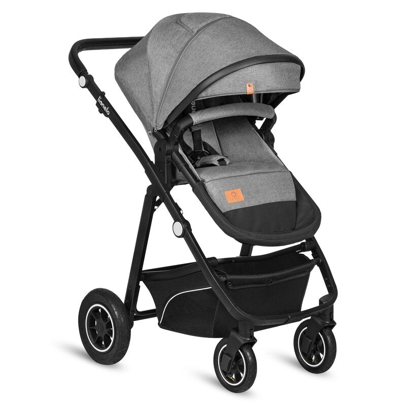 Carucior 3 in 1, Lionelo, Bianka, Transformabil, Cadru aluminiu, Cu landou si salteluta moale, Cu scoica auto, Cu multiple accesorii, Sustine 22 kg, 0 luni+, EN1466:2014+AC:2015, EN1888, Gri - gogobaby.ro