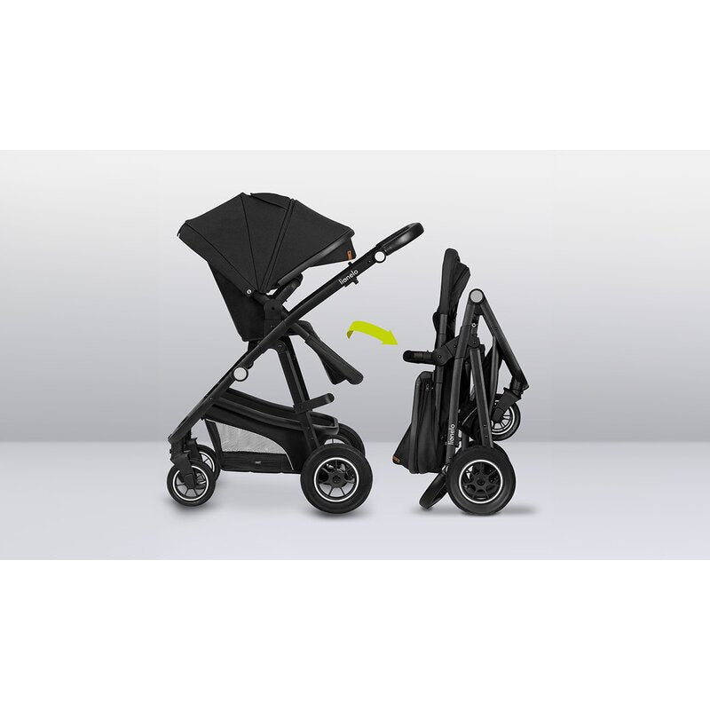 Carucior 3 in 1, Lionelo, Bianka, Transformabil, Cadru aluminiu, Cu landou si salteluta moale, Cu scoica auto testata ADAC, Cu multiple accesorii, Sustine 22 kg, 0 luni+, EN1466:2014+AC:2015, EN1888, Negru - gogobaby.ro