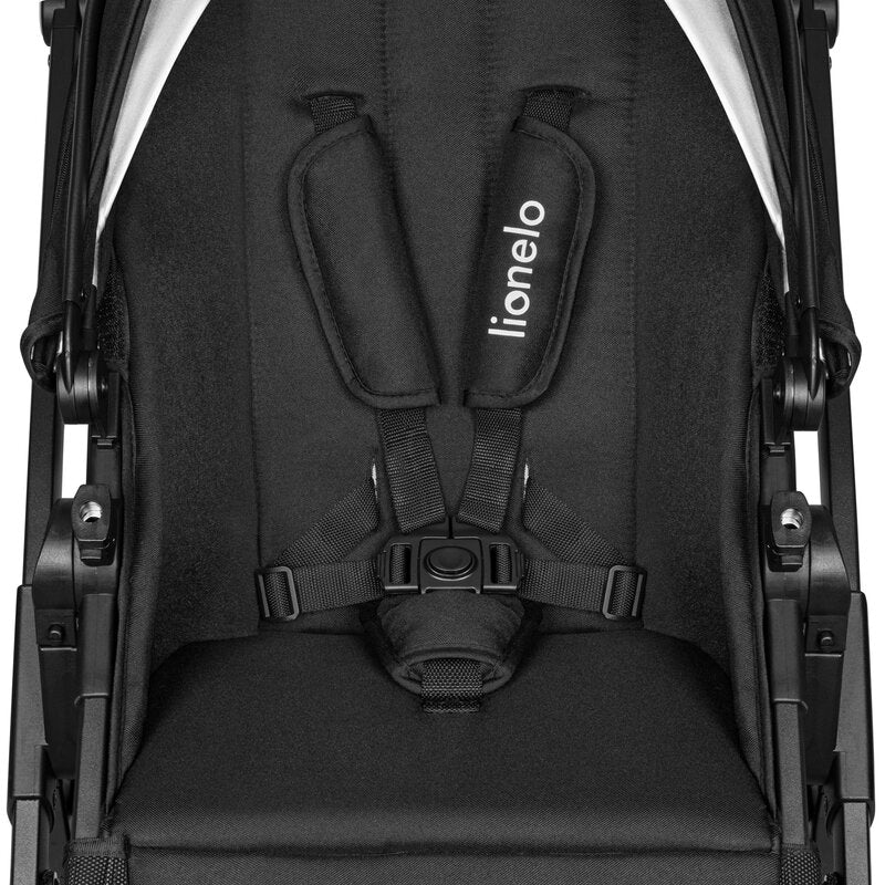 Carucior 3 in 1, Lionelo, Bianka, Transformabil, Cadru aluminiu, Cu landou si salteluta moale, Cu scoica auto, Cu multiple accesorii, Sustine 22 kg, 0 luni+, EN1466:2014+AC:2015, EN1888, Negru