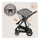 Carucior 3 in 1, Lionelo, Bianka, Transformabil, Cadru aluminiu, Cu landou si salteluta moale, Cu scoica auto, Cu multiple accesorii, Sustine 22 kg, 0 luni+, EN1466:2014+AC:2015, EN1888, Gri