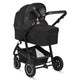 Carucior 3 in 1, Lionelo, Bianka, Transformabil, Cadru aluminiu, Cu landou si salteluta moale, Cu scoica auto, Cu multiple accesorii, Sustine 22 kg, 0 luni+, EN1466:2014+AC:2015, EN1888, Negru