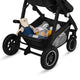Carucior 3 in 1, Lionelo, Bianka, Transformabil, Cadru aluminiu, Cu landou si salteluta moale, Cu scoica auto, Cu multiple accesorii, Sustine 22 kg, 0 luni+, EN1466:2014+AC:2015, EN1888, Negru