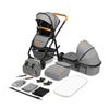 Carucior 2 in 1, Lionelo, Amber, Cadru aluminiu, Cu landou intarit si salteluta moale, Reversibil, Maner ajustabil, Huse pentru picioare, ploaie, Plasa de tantari, Geanta parinti, Pana la 22 kg, EN1888-1, EN1888-2, EN1466, Gri deschis