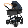Carucior 2 in 1, Lionelo, Amber, Cadru aluminiu, Cu landou intarit si salteluta moale, Reversibil, Maner ajustabil, Huse pentru picioare, ploaie, Plasa de tantari, Geanta parinti, Pana la 22 kg, EN1888-1, EN1888-2, EN1466, Albastru