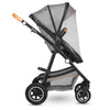 Carucior 2 in 1, Lionelo, Amber, Cadru aluminiu, Cu landou intarit si salteluta moale, Reversibil, Maner ajustabil, Huse pentru picioare, ploaie, Plasa de tantari, Geanta parinti, Pana la 22 kg, EN1888-1, EN1888-2, EN1466, Gri deschis